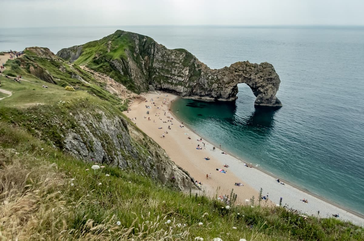 Dramatic coastline at a beach in Cornwall England
