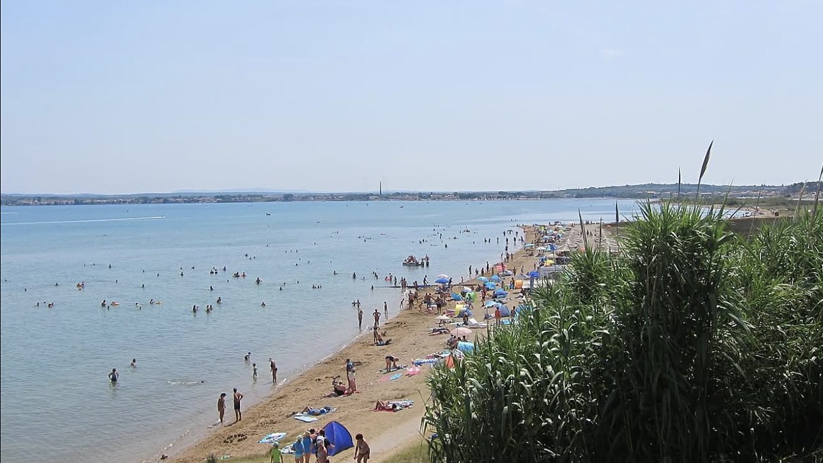 Queen's Beach (Kraljicina Plaza) at Nin, a rare golden-sand shallow beach near Zadar, Croatia